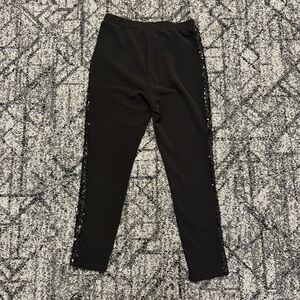SHEIN Black Straight Leg Stretchy Pants with Sequin Design
